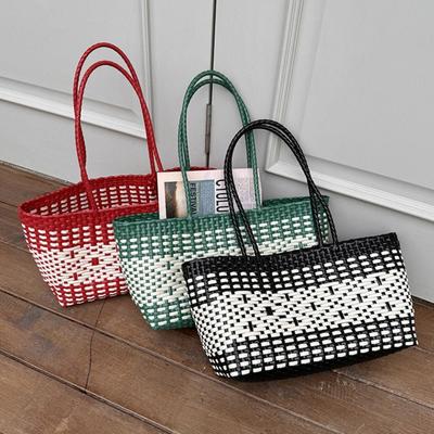 Hollow Out Weave Bag Bohemian Style Plastic Handbag Casual PVC Vegetable Basket Bag  Holiday