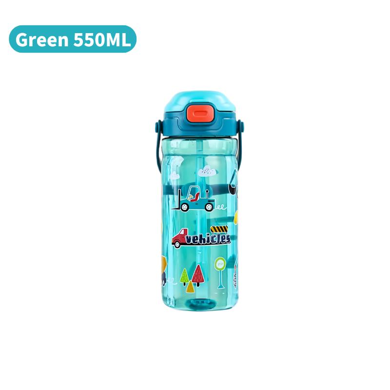 550ML High-Quality Outdoor Camping Drinking Tools Kids Straw Cup With Handle Plastic Straw Water Cup Sports Water Bottle