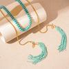 Ethnic Style Artificial Turquoise Beaded Rice Beads Fringed Necklace Temperament Two Wearing Waist Chain Sweater Chain
