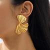 European Cross-border Geometric Metal Earrings: Irregular Ginkgo Tree Leaves Design for Women