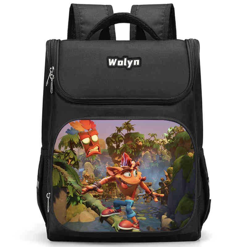 Crashbandicoot Backpack High Definition Printing Student Bag Computer Bag