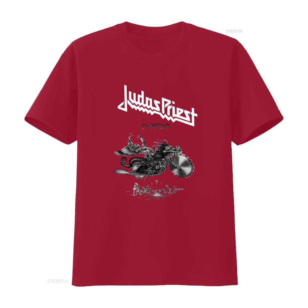 Judas Priest Painkiller V3 1990 Album Cover T Shirt Black Rock Band Design Sizes S 5Xl vintage Washed Stylish Breathable