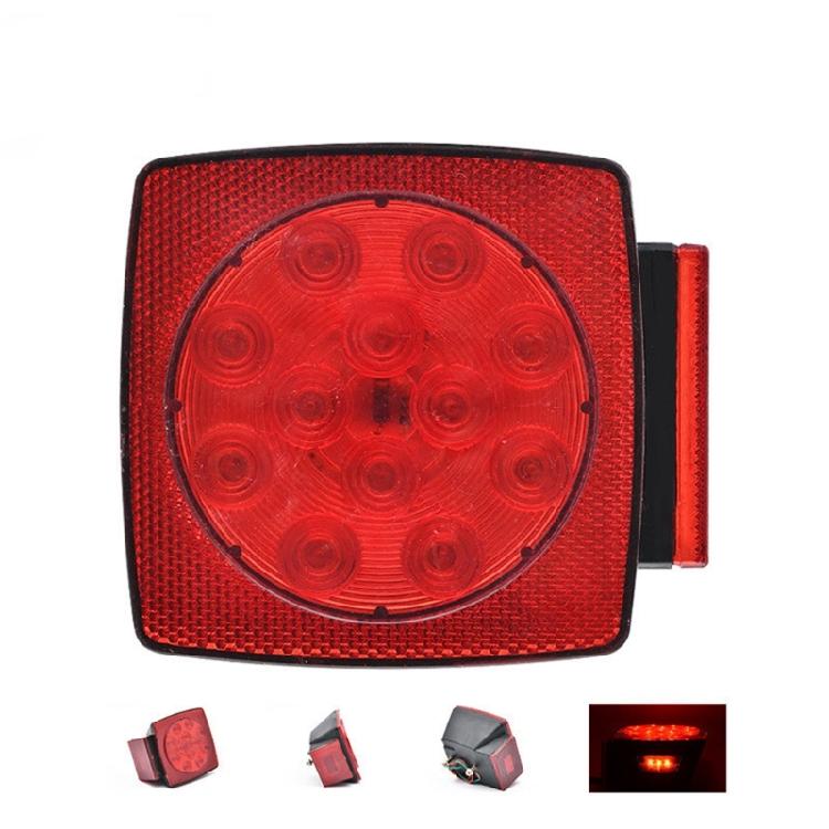 High Intensity Vehicle Vibration Resistant LED Truck Tail Light Square Design Waterproof Housing Universal Compatibility