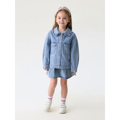 Mark Jenny Heart-Filled Girls' Lace Collar Pure Cotton Denim Jacket Baby Jacket Spring New Style 560110