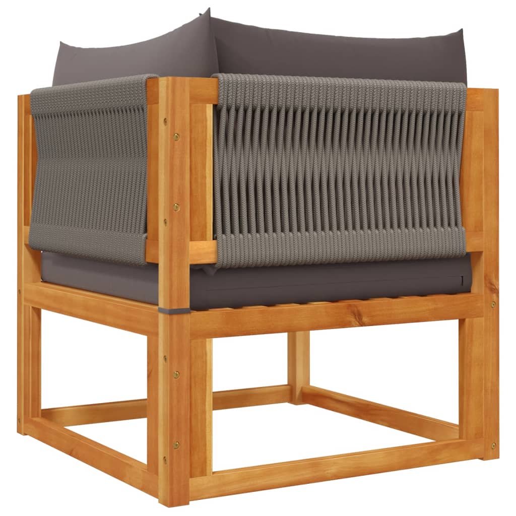 6 Piece Garden Sofa Set with Cushions Acacia Wood & Rope