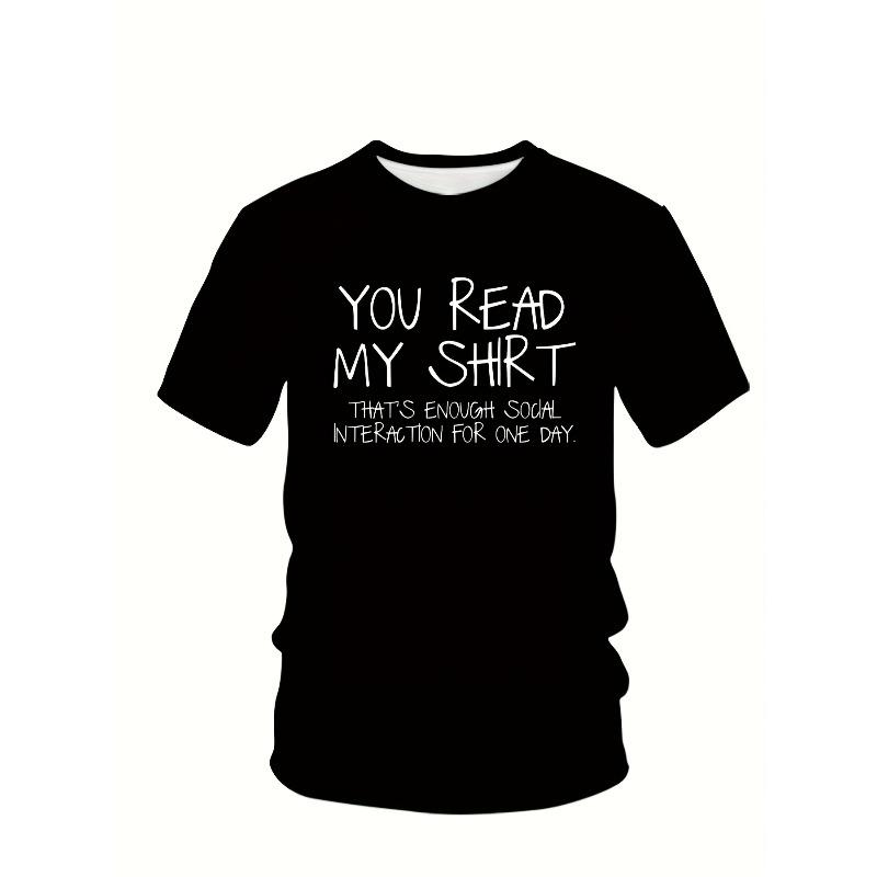 European size Men's Fashion Casual Outdoor Leisure Short T-Shirt with Special Letter Print Crew Neck Comfortable T-shirt for Men