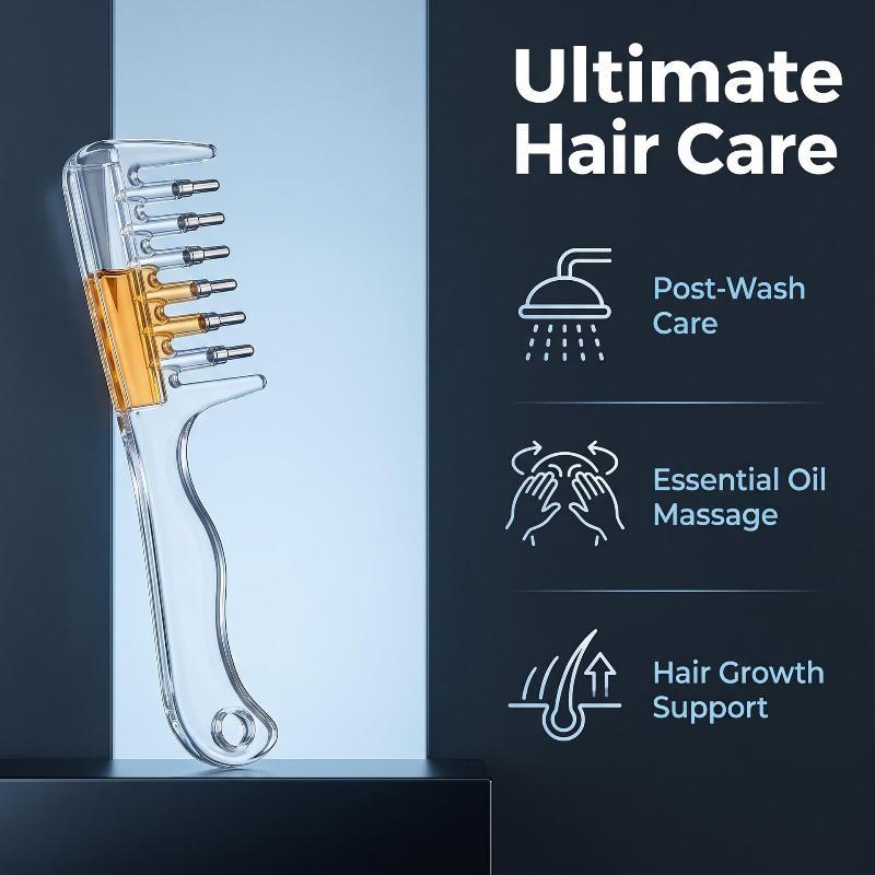 1 Set  Ball-Operated Fluid Guide Comb Liquid Comb Built In Liquid Reservoir Teeth For Hair Growth Home Hair Care Tool