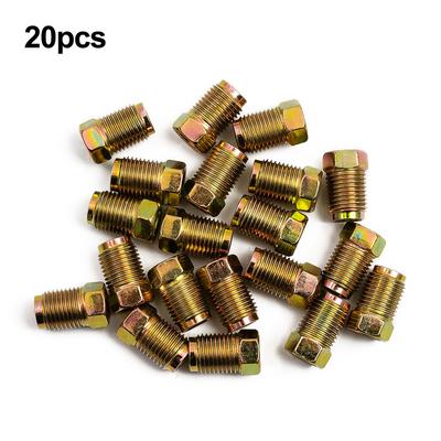 Brake Line Fittings Nuts End Union Male 10mm*1mm 20x Set For 3/16" Tube