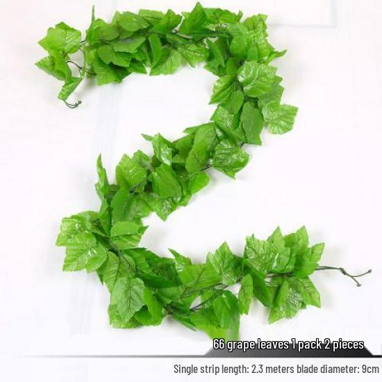 Artificial Green Grapevine Rattan Ceiling Decoration with Pothos Leaves