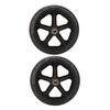 2pcs Replacement Wheel Professional Black Safe PU Front Wheel Accessory for Electric Wheelchair