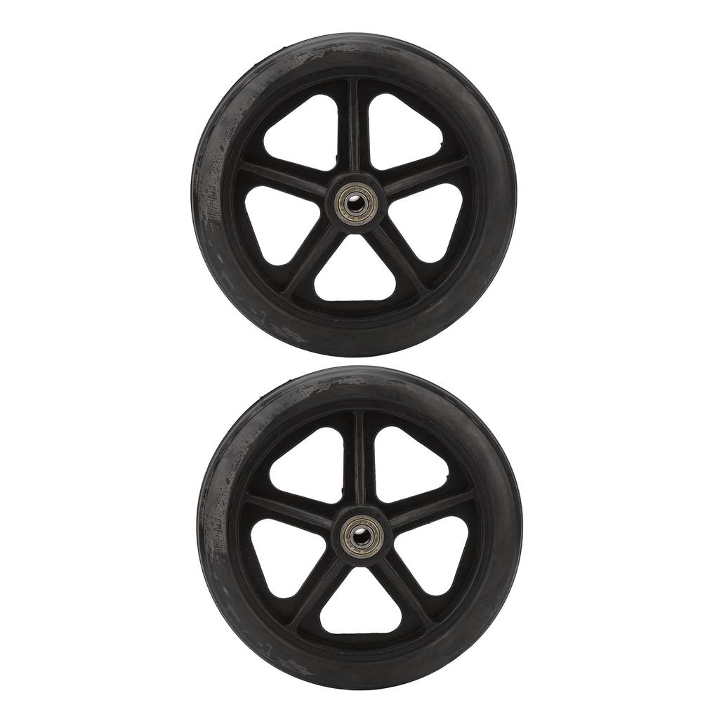 2pcs Replacement Wheel Professional Black Safe PU Front Wheel Accessory for Electric Wheelchair