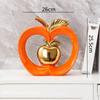 Simulated Apple Hollow Golden Ceramic Art Crafts Desktop Storage Ornaments Candy Jar Storage Box Golden Apple Home Furnishings