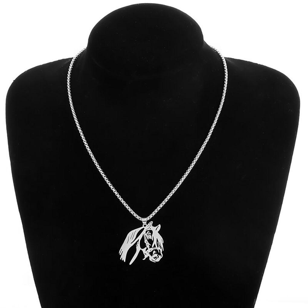 Horse Head Tang Grass Horse European and American Fashion Necklace Pendant