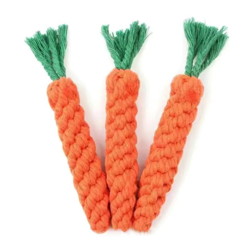 

Hot pet toys cotton rope weaving carrot puppy dogs to relieve boredom and wear resistance and bite resistance pet supplies