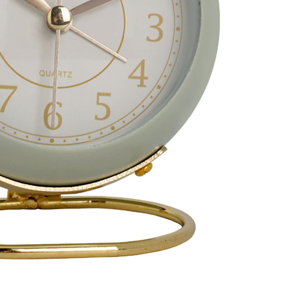 European Style Metal Clock Ingenious Mute Round Children Electronic Quartz Alarm Clock for Living