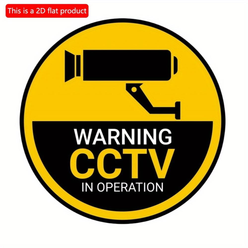 1 st/2 st 2d Platt Träskylt "Varning CCTV i drift", Aktiv Kamerasymbol - 20 cm, Varningsskyltar för 24-timmars säkerhet (Cirkel), Varningsskylt för tenn
