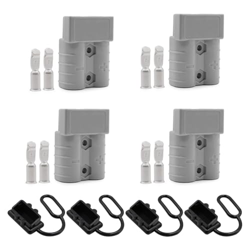 

LKCCTK 50A 600V Соединительный клеммный разъем для аккумулятора, 4 шт., с пылезащитным чехлом, водонепроницаемый разъем для аккумулятора для кемпера, каравана, лодки, быстрое подключение, простое подключение