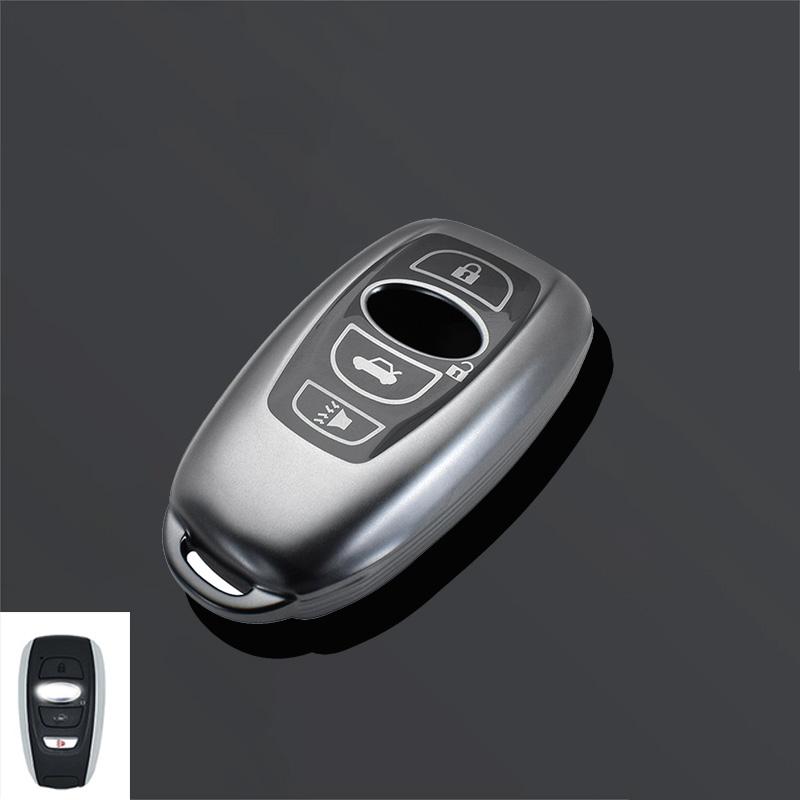 

TPU Car Remote Key Case Cover For Subaru BRZ Forester Legacy Outback WRX STI Impreza XV Crosstrek Smart Keyless Shell Accessory сірий