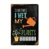 Metal Wall Art Vintage Garden Sign Water Plants Decor for Home Bar Cafe