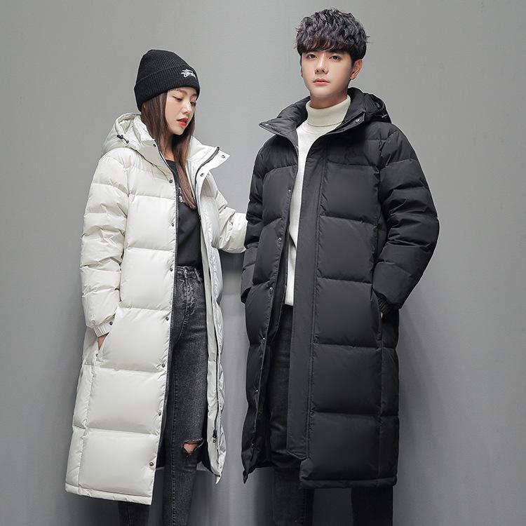 2026 Men's Long Hooded Cotton Jacket: Korean Slim Fit, Thickened, Youthful, Warm, Trendy Outerwear for Couples
