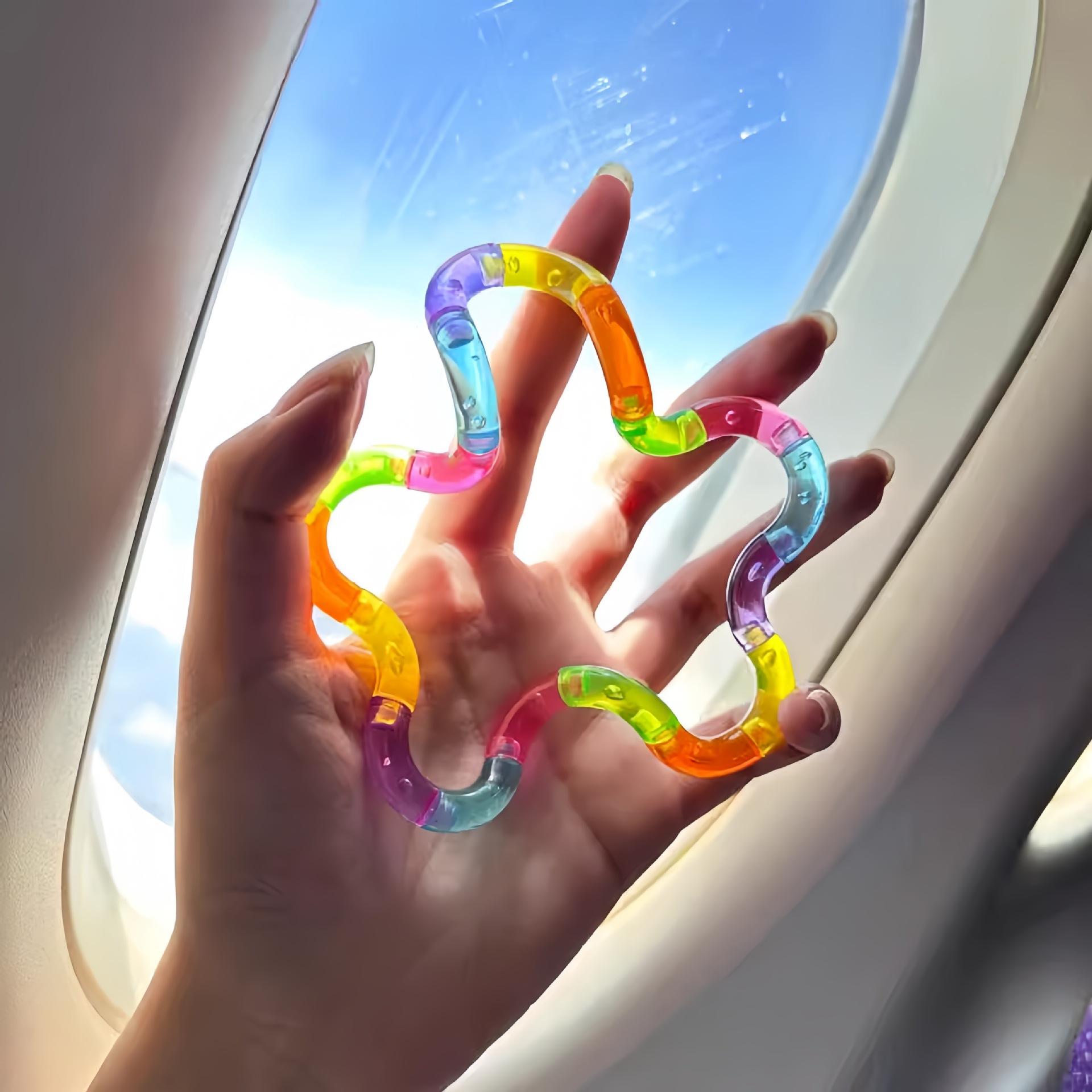 Jouet coloré à tordre pour les doigts Soulagement de l'anxiété Jouet sensoriel Portable Anti-stress Tendance Cadeau Entraînement de la concentration Pour enfants Adultes