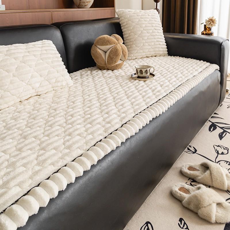 Soft Plush Non-Slip Couch Cushion Thickened Flannel Mat Sofa Bed Window Seat