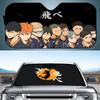 Fashion Anime Haikyuu Karasuno Car Sunshade Curtains 140x70cm Car SunShade Windshield Cover UV Protection Auto Visor Accessories