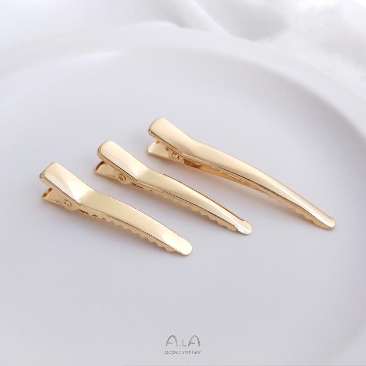 14K Gold-Filled Duckbill Hair Clip with Thickened Square Design