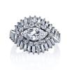925 Silver Exquisite Diamond Horse Eye Zircon Ring Fashion And Simple Gift For Women's Parties Birthdays And Weddings