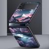 Pink Sunset Mountain Hard PC Phone Case For Samsung Galaxy Z Flip 7 6 5 4 Black Cover For Galaxy Z Flip 3 Foldable Shell Fundas
