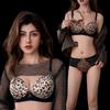 Sexy Leopard Print Front-button Bra for Small Breasts Push-up Bra for Side Breasts and Anti-sagging No Steel Ring Seamless Back Bra