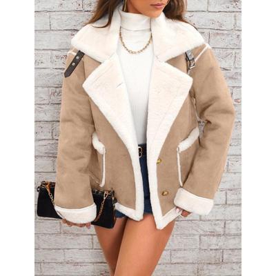 New Plush Lapel Winter Coat: Warm Casual Style Jacket