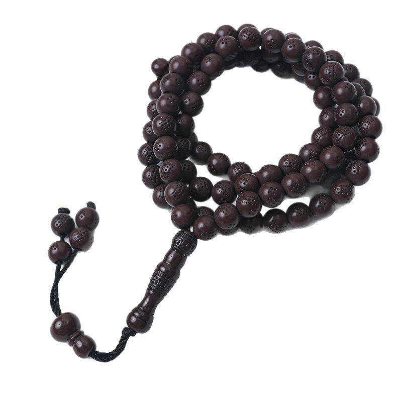 Handmade 8mm 99-Bead Imitation Wood Tasbih - Islamic Prayer Rosary