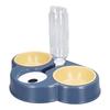 Triple Dog Cat Bowls 15 Degree Tilted Raised Cat Food Bowl with Automatic Water Bottle for Puppy