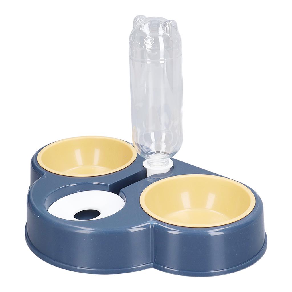 Triple Dog Cat Bowls 15 Degree Tilted Raised Cat Food Bowl with Automatic Water Bottle for Puppy