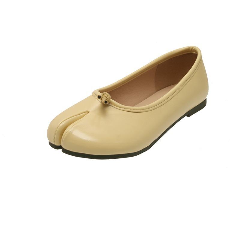 

Women Flats Comfortable Walking Loafers Fashion Soft Leather Split Toe Ballet Sneakers Women Casual Girls Dance Shoes Women 35 жовтий