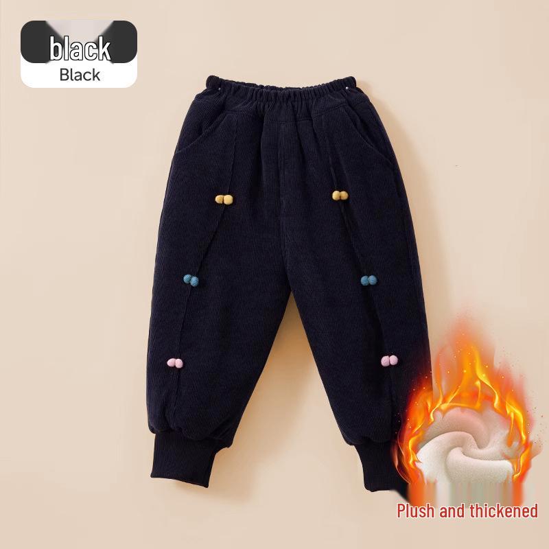 Jingqi Fleecegefütterte Winterhosen für Mädchen - Warme, modische Baumwoll-Oberbekleidung