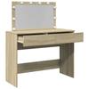 Makeup Table with LED Lighting Sonoma Oak Finish 100 x 40 x 120 cm