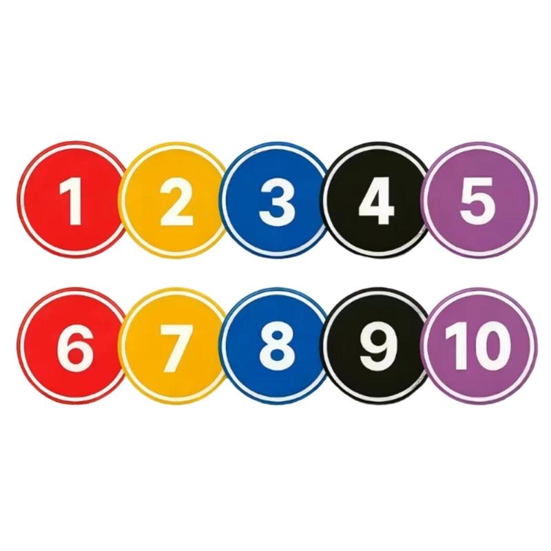 Soccer Flat Disc Markers Numbered Spots Markers Antislip Soccer Training Floor Agility Dots for Training, Exercise, Gym 1
