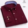 New In Shirt Plus Size 7XL Long-sleeve Shirts for Men 100%cotton Oxford Slim Fit Formal Plain Shirt Fashion Korean Plaid Clothes