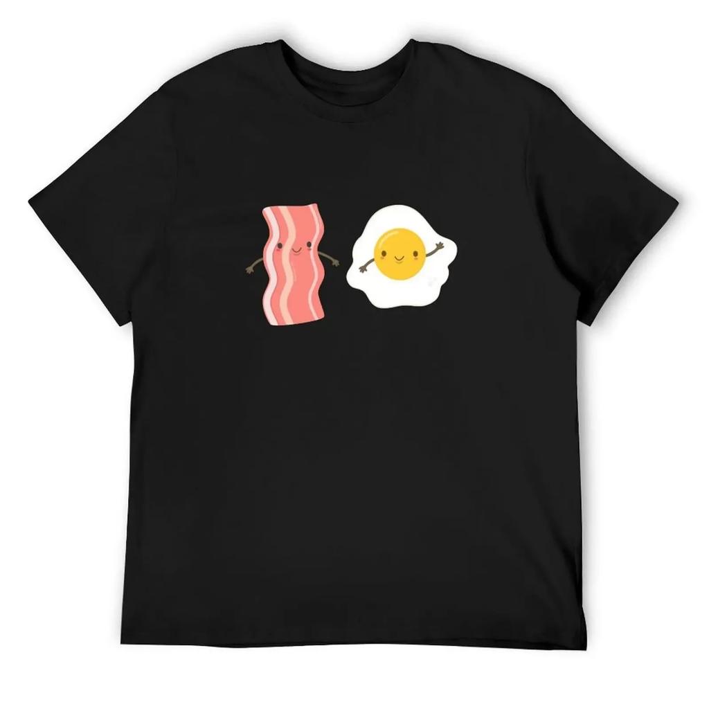 Cute and Kawaii Bacon and Eggs T-Shirt affliction shirts graphic t shirt vintage summer 2025 T-shirts for men cotton