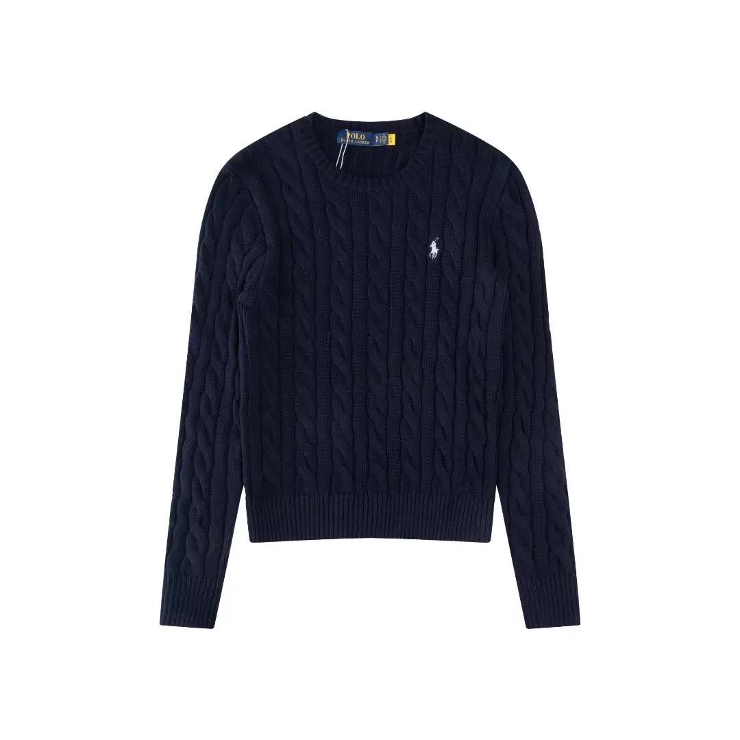 

Классический вязаный свитер с круглым вырезом, вышитый, осенне-зимний, модный новый свитер S