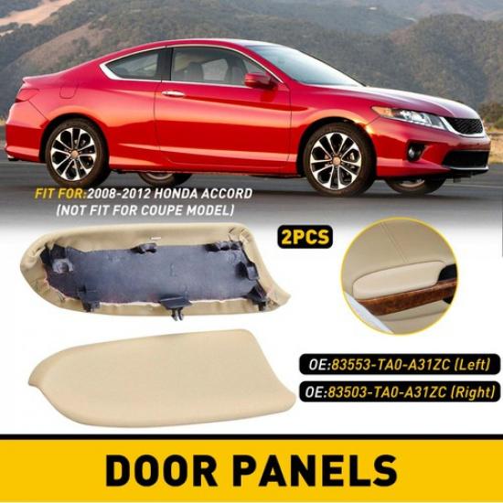 

New Beige PU Leather For 2008-2012 Sedan Honda Accord Door Panel Armrest L+R SET