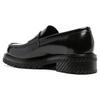 Off-White Top Layer Cowhide Round Toe Slip-On Loafers Men Loafers Black OMIG008F23LEA0011010