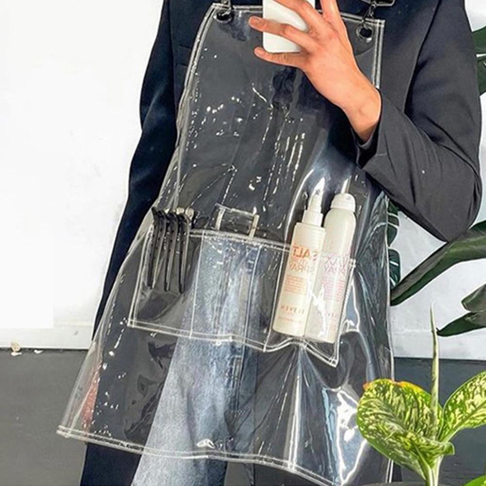 TPU Transparent Apron Fashion Popular for Barber Chef Haircut Antifouling Oil-proof Painting Aprons Kitchen Office Working Apron colore nero trasparen