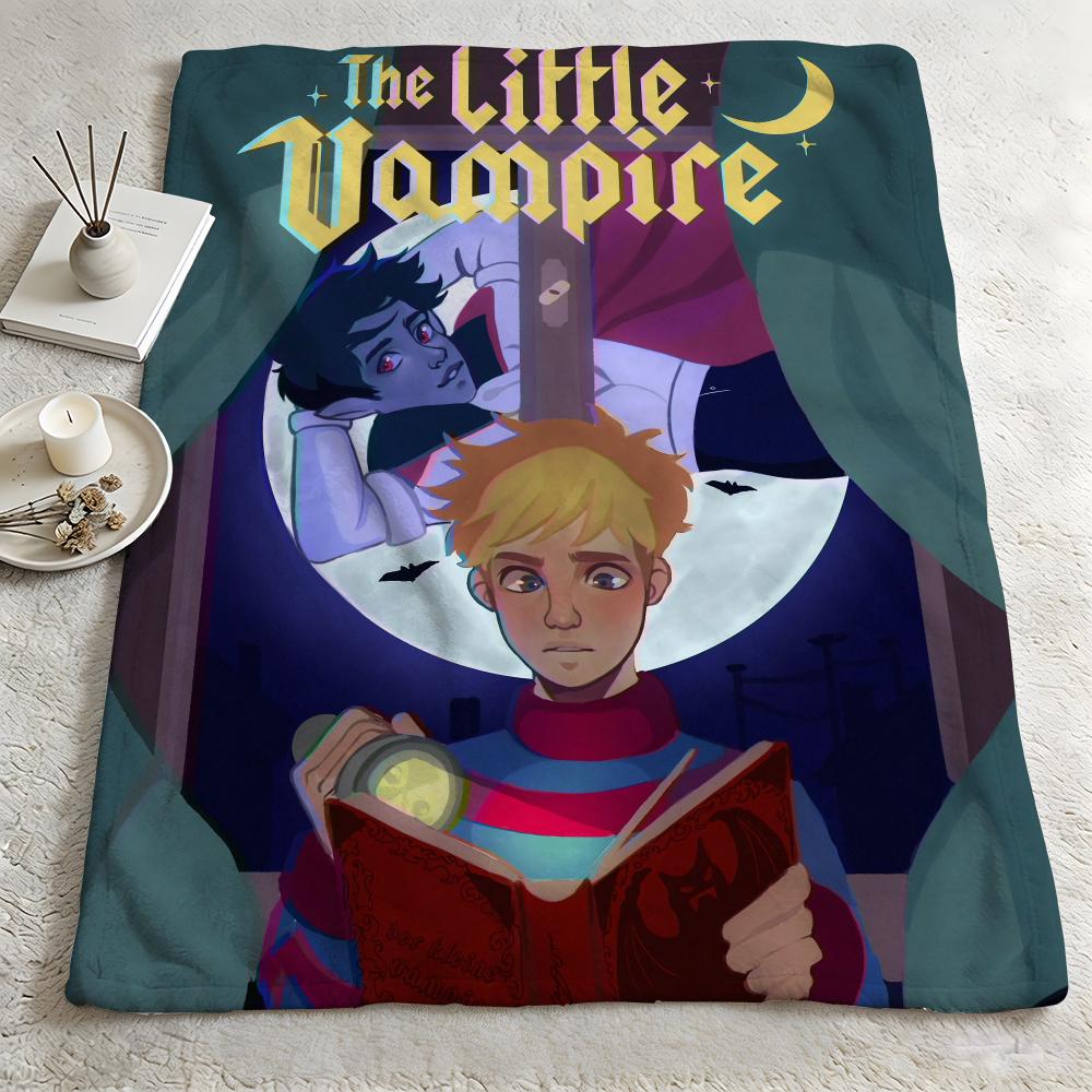 art TThe Little Vampire Fanmaded Throw Warm Soft Flannel Blanket Multiuse for Sofa Bed Camping Travel Nap