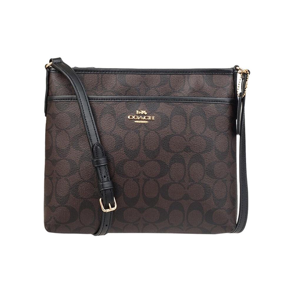 COACH File PVC Document Bags, Shoulder Bag, Crossbody Bag Medium Women's Dark Brown 29210-IMAA8