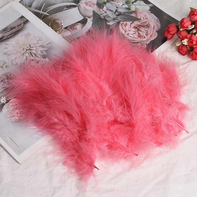 50Pcsdiy Color Feather Full Fleece Turkey Feather Clothing Antique Headdress Pet Toy Handicraft Decoration