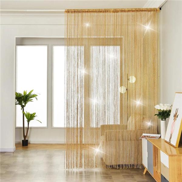 Tenda a fili per porta Nappa lucida Linea flash Porta finestra Tenda mantovana Divisorio decorativo per matrimoni, camere da letto, feste