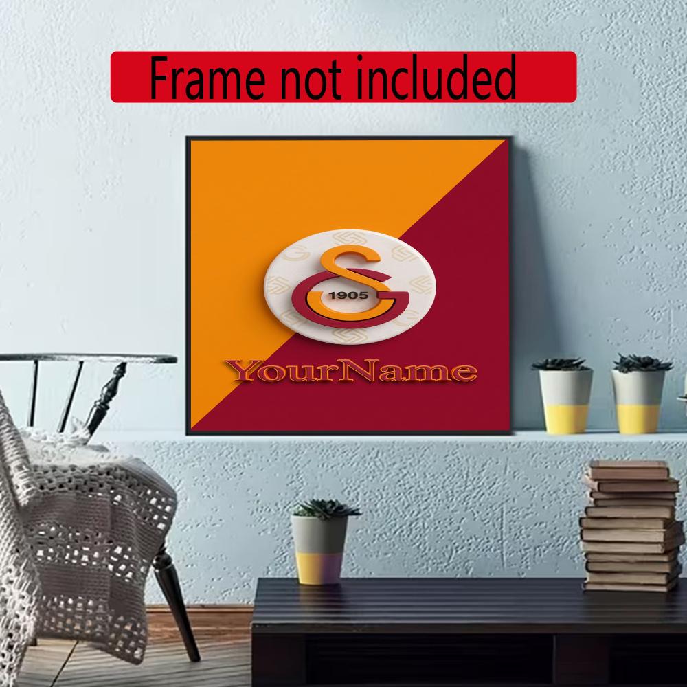 Galatasaray Customize Text Diamond Painting Round Diamond Mosaic Suitable For Beginners Diamond Painting Rhinestones Gift Frameless